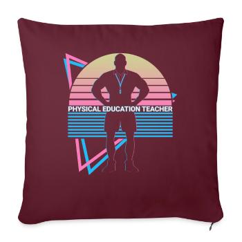 Professeur de sport Professeur de sport rétro - Housse de coussin décorative 45 x 45 cm - bordeaux - Devant