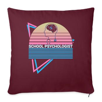 Psychologue scolaire Psychologie scolaire Rétro - Housse de coussin décorative 45 x 45 cm - bordeaux - Devant