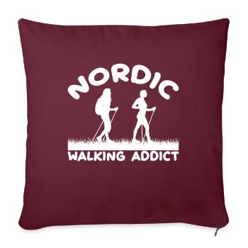 Nordic Walking Addict Sport Spazieren - Housse de coussin décorative 45 x 45 cm - bordeaux - Devant