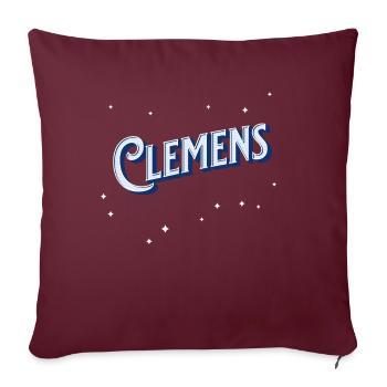 Le prénom de Clemen personnalisé - Housse de coussin décorative 45 x 45 cm - bordeaux - Devant