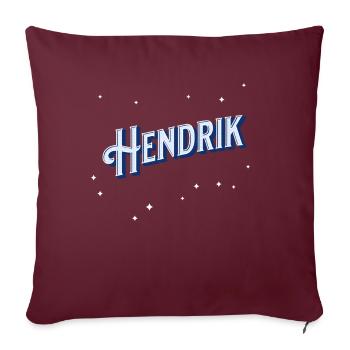 Hendrik nom personnalisé - Housse de coussin décorative 45 x 45 cm - bordeaux - Devant