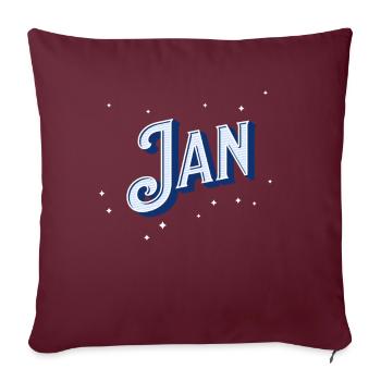 Jan Namen personalisiert - Sofakissenbezug 45 x 45 cm - Burgunderrot - Vorne