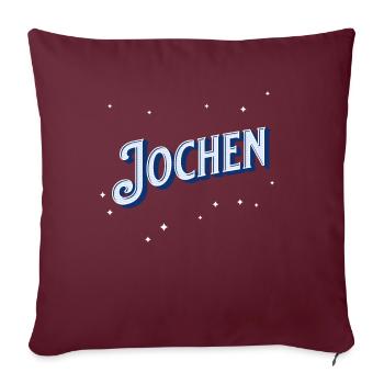 Jochen Namen personalisiert - Sofakissenbezug 45 x 45 cm - Burgunderrot - Vorne