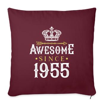 1955 génial depuis - Housse de coussin décorative 45 x 45 cm - bordeaux - Devant