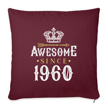 1960 génial depuis - Housse de coussin décorative 45 x 45 cm - bordeaux - Devant