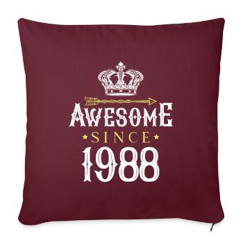 1988 génial depuis - Housse de coussin décorative 45 x 45 cm - bordeaux - Devant