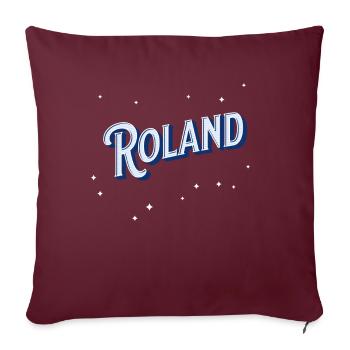 Nom Roland personnalisé - Housse de coussin décorative 45 x 45 cm - bordeaux - Devant