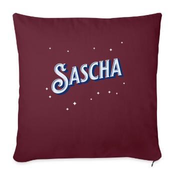 Sascha Namen personalisiert - Sofakissenbezug 45 x 45 cm - Burgunderrot - Vorne