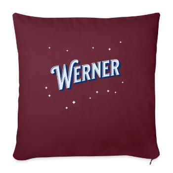 Nom Werner personnalisé - Housse de coussin décorative 45 x 45 cm - bordeaux - Devant