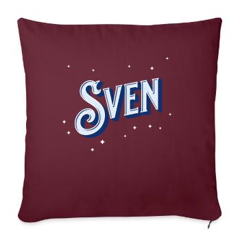 Sven Namen personnalisé - Housse de coussin décorative 45 x 45 cm - bordeaux - Devant