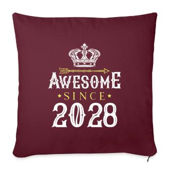 2028 génial depuis - Housse de coussin décorative 45 x 45 cm - bordeaux - Devant