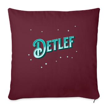 Detlef Namen personalisiert - Sofakissenbezug 45 x 45 cm - Burgunderrot - Vorne