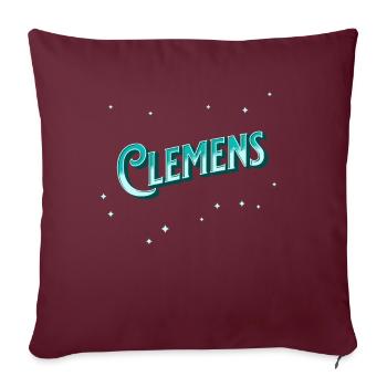 Le prénom de Clemen personnalisé - Housse de coussin décorative 45 x 45 cm - bordeaux - Devant