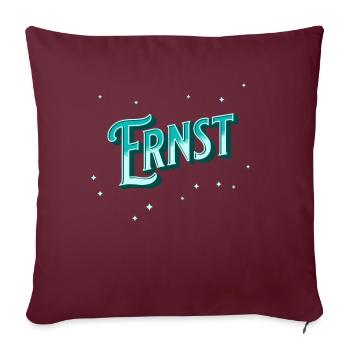 Ernst Namen personnalisé - Housse de coussin décorative 45 x 45 cm - bordeaux - Devant
