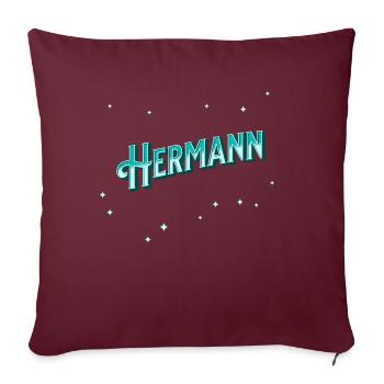 Hermann Namen personalisiert - Sofakissenbezug 45 x 45 cm - Burgunderrot - Vorne