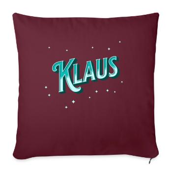 Klaus Namen personalisiert - Sofakissenbezug 45 x 45 cm - Burgunderrot - Vorne