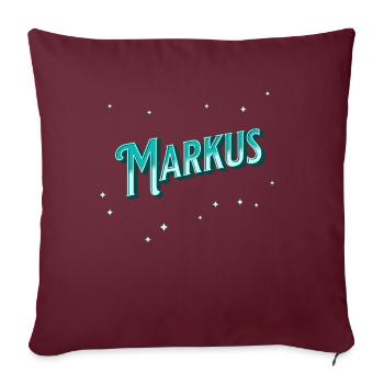 Markus Namen personalisiert - Sofakissenbezug 45 x 45 cm - Burgunderrot - Vorne