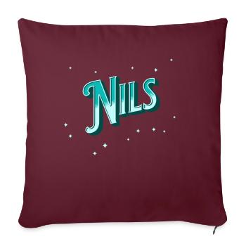 Nils Namen personalisiert - Sofakissenbezug 45 x 45 cm - Burgunderrot - Vorne