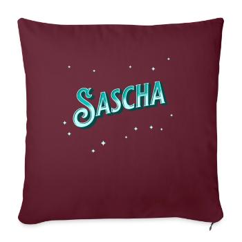 Sascha Namen personalisiert - Sofakissenbezug 45 x 45 cm - Burgunderrot - Vorne