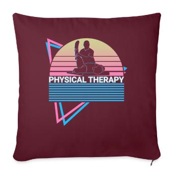 Physiotherapie Retro - Sofakissenbezug 45 x 45 cm - Burgunderrot - Vorne