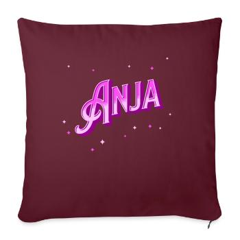 Nom Anja personnalisé - Housse de coussin décorative 45 x 45 cm - bordeaux - Devant
