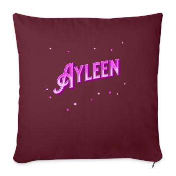 Ayleen nom personnalisé - Housse de coussin décorative 45 x 45 cm - bordeaux - Devant