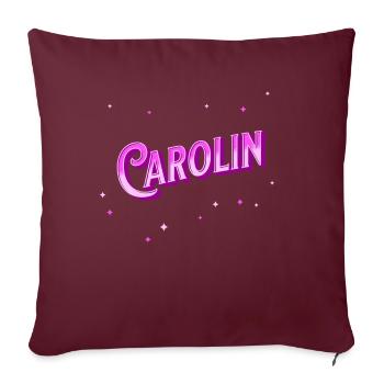 Le prénom de Carolin personnalisé - Housse de coussin décorative 45 x 45 cm - bordeaux - Devant
