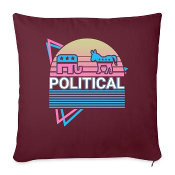 Politicien rétro politique - Housse de coussin décorative 45 x 45 cm - bordeaux - Devant