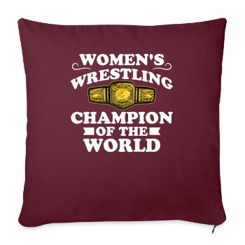 Frauen Wrestling Champion Wrestler Geschenk - Sofakissenbezug 45 x 45 cm - Burgunderrot - Vorne