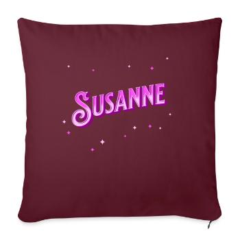 Le prénom de Susanne personnalisé - Housse de coussin décorative 45 x 45 cm - bordeaux - Devant