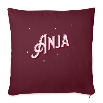 Nom Anja personnalisé - Housse de coussin décorative 45 x 45 cm - bordeaux - Devant