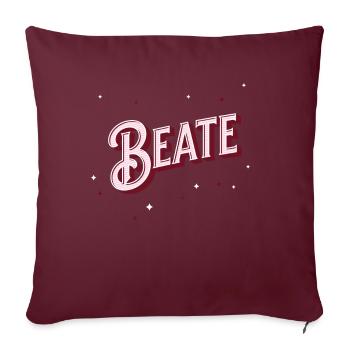 Nom Beate personnalisé - Housse de coussin décorative 45 x 45 cm - bordeaux - Devant