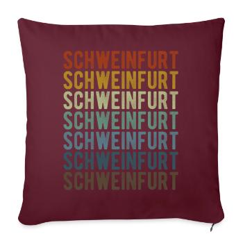 Schweinfurt Stadt Retro Vintage - Sofakissenbezug 45 x 45 cm - Burgunderrot - Vorne