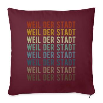 Weil der Stadt Stadt Retro Vintage - Sofakissenbezug 45 x 45 cm - Burgunderrot - Vorne