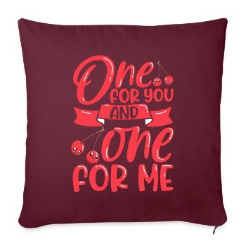 Un pour toi et un pour moi - Cherries - Housse de coussin décorative 45 x 45 cm - bordeaux - Devant