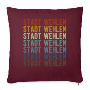 Stadt Wehlen Stadt Retro Vintage - Sofakissenbezug 45 x 45 cm - Burgunderrot - Vorne