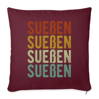 Sueßen Stadt Retro Vintage - Sofakissenbezug 45 x 45 cm - Burgunderrot - Vorne