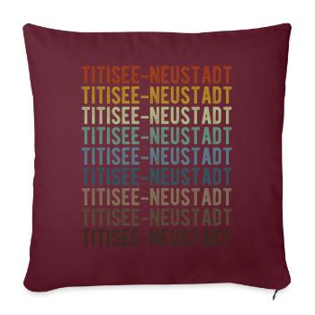 Titisee-Neustadt Stadt Retro Vintage - Sofakissenbezug 45 x 45 cm - Burgunderrot - Vorne