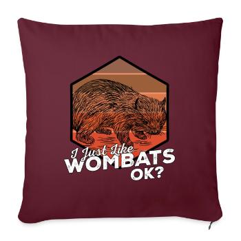Wombat Wombats Plumbeutler Cadeau - Housse de coussin décorative 45 x 45 cm - bordeaux - Devant