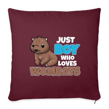 Wombat Wombats Plumbeutler Cadeau - Housse de coussin décorative 45 x 45 cm - bordeaux - Devant