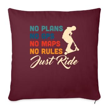 Scooter Scooter Scooter Cadeau - Housse de coussin décorative 45 x 45 cm - bordeaux - Devant