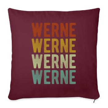 Werne City Rétro Vintage - Housse de coussin décorative 45 x 45 cm - bordeaux - Devant
