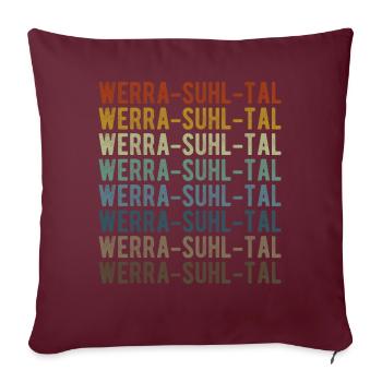 Werra-Suhl-Tal Stadt Retro Vintage - Sofakissenbezug 45 x 45 cm - Burgunderrot - Vorne