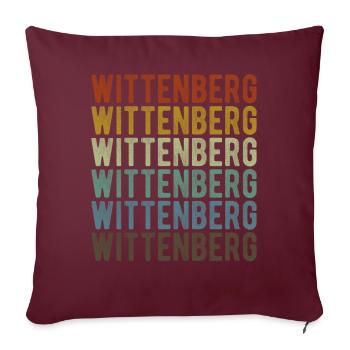 Wittenberg Stadt Retro Vintage - Sofakissenbezug 45 x 45 cm - Burgunderrot - Vorne