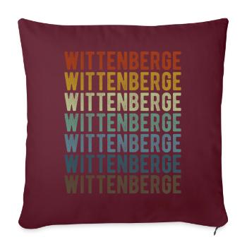 Wittenberge Stadt Retro Vintage - Sofakissenbezug 45 x 45 cm - Burgunderrot - Vorne