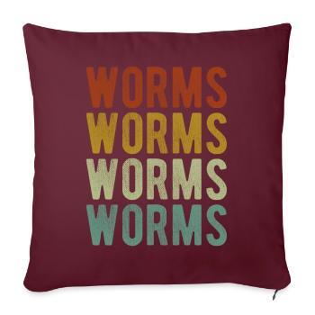 Worms City Rétro Vintage - Housse de coussin décorative 45 x 45 cm - bordeaux - Devant