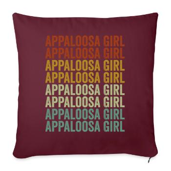 Appaloosa Filles Chevaux Amoureux Chevaux Filles - Housse de coussin décorative 45 x 45 cm - bordeaux - Devant
