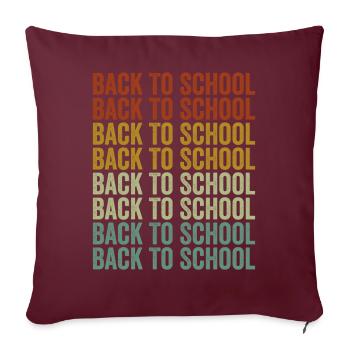 Retour à l’école - Housse de coussin décorative 45 x 45 cm - bordeaux - Devant
