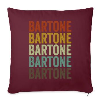 Bartone Saxophone Horn Baryton Marching Band - Housse de coussin décorative 45 x 45 cm - bordeaux - Devant