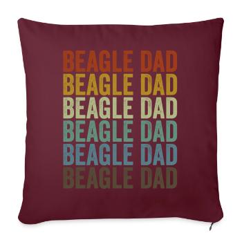 Beagle Dad Beagle Chien Américain Beagle Usa - Housse de coussin décorative 45 x 45 cm - bordeaux - Devant